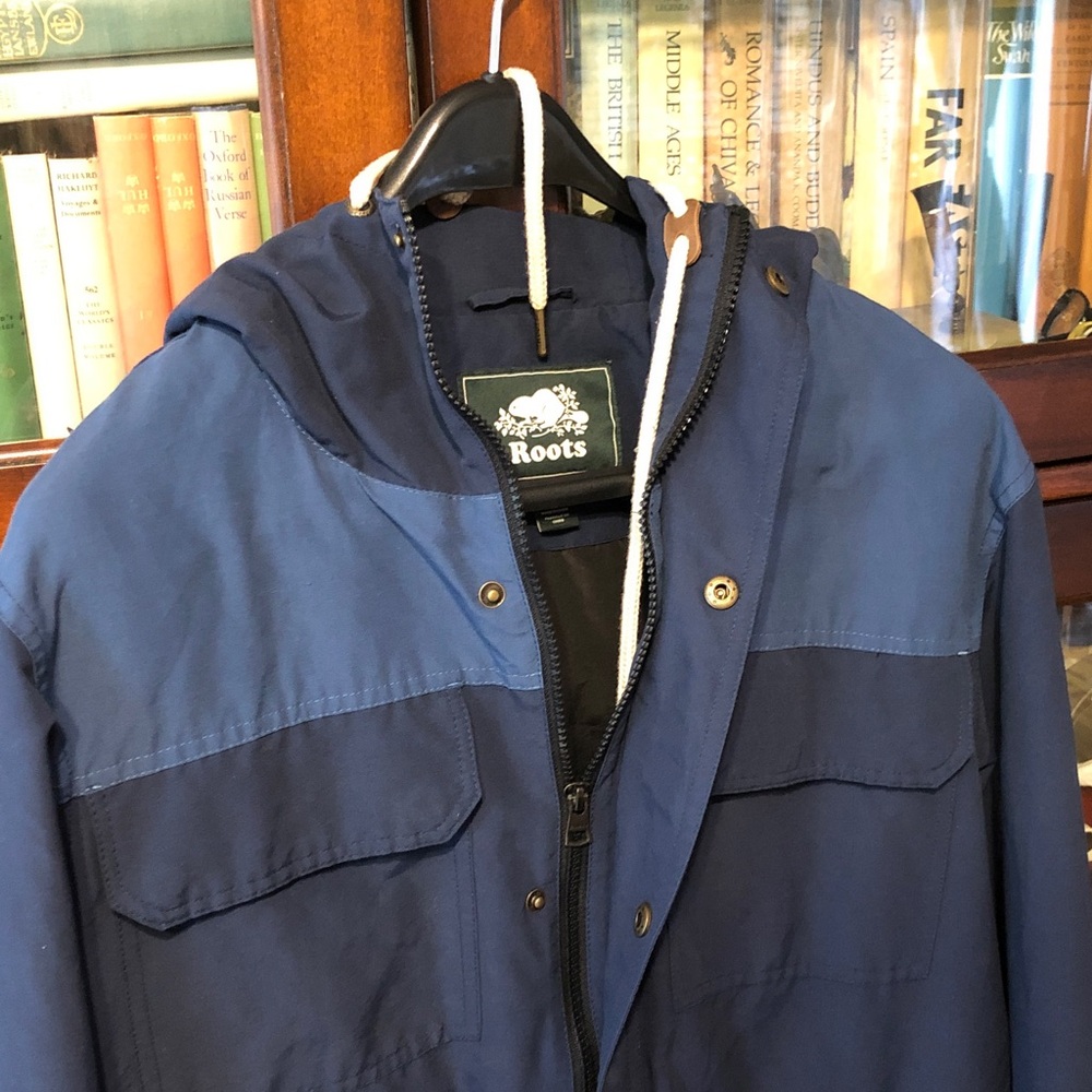 Roots Two-Tone Blue Hooded Field Jacket